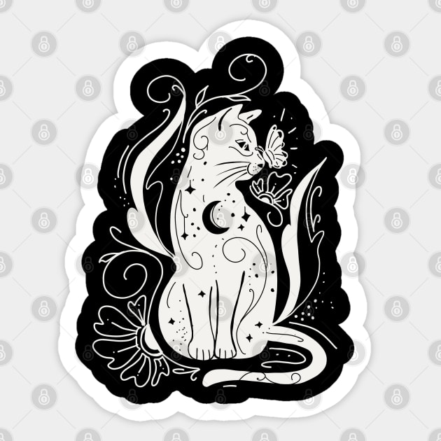 celestial cat Sticker by Mitalim